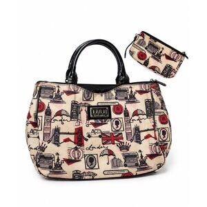 Lulu by Lulu Guinness Vintage Y2K ondon Print Shoulder Bag W Matching Wallet